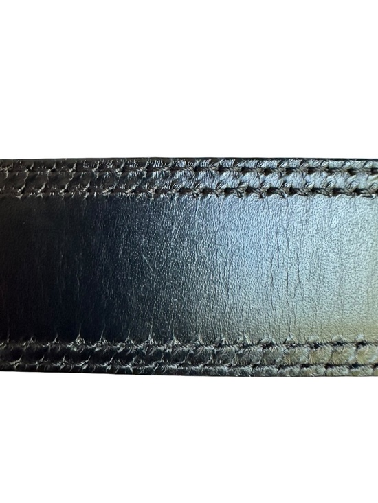 Authentic GUCCI Black Leather Belt With Gold G Logo Buckle Size 90 36 main image 12